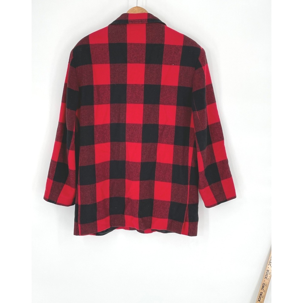 The Limited Women Blazer M/L Jacket Red Black Buffalo Plaid Wool Blend Preppy - Picture 8 of 9